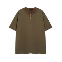 Jiayiku Men's  Summer New American Retro Trendy Brand Tee Fake Two Heavy Cotton T-shirt Short Sleeve Men main image 1