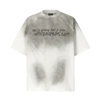 Jiayiku Men's  Summer New Waste Earth Style American Street Tide Brand Washed Inkjet Dirty Dye T-Shirt Short Sleeve main image 1