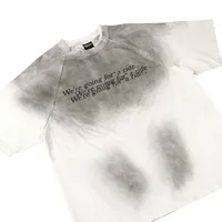 Jiayiku Men's  Summer New Waste Earth Style American Street Tide Brand Washed Inkjet Dirty Dye T-Shirt Short Sleeve main image 4
