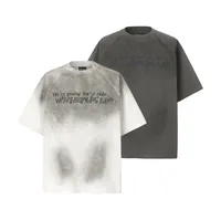 Jiayiku Men's  Summer New Waste Earth Style American Street Tide Brand Washed Inkjet Dirty Dye T-Shirt Short Sleeve main image 5