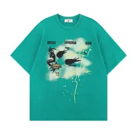 Jiayiku Men's  Summer American Street Hip Hop Fashion Brand Washed Tee Diablo Printed T-shirt Short-sleeved Men main image 2