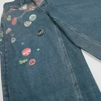 Jiayiku Fashion Brand  Spring American Retro 3D Printed Washed Jeans Straight Cleanfit Trousers main image 4