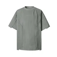 Jiayiku Men's  Summer Waste Soil Style American Retro Fashion Brand Washed Tee Functional Style Pleated Short-sleeved T-shirt main image 1
