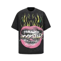 Jiayiku Men's  Summer American Street Hip Hop Fashion Brand Diablo Kuso T-shirt Washed T-shirt Short Sleeve sku image 3