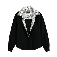 Jiayiku Men's  Spring New Fake Two-piece Small Floral Stitching Niche Long-sleeved Shirt Ins Fashionable And Handsome main image 1