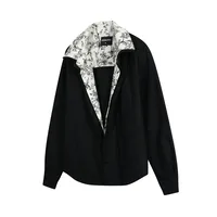 Jiayiku Men's  Spring New Fake Two-piece Small Floral Stitching Niche Long-sleeved Shirt Ins Fashionable And Handsome main image 3