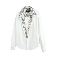 Jiayiku Men's  Spring New Fake Two-piece Small Floral Stitching Niche Long-sleeved Shirt Ins Fashionable And Handsome main image 4