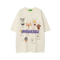 Jiayiku Fashion Brand  Summer New American Style Retro Fun Cartoon Printed Couples Short-sleeved T-shirt Loose Men main image 1