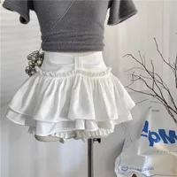 Pure Desire Spice Girl Style Fluffy A- Line Skirt Women's Ballet Style White Skirt Women's All-Match Black Cake Skirt Miniskirt sku image 1