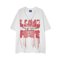Jiayiku Men's  Summer American Street Hip Hop Fashion Brand Necklace Tee Dark Spider Print T-shirt Short Sleeve main image 2