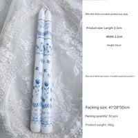 25cm Blue And White Porcelain Rod Wax Scented Candle Chinese Romantic Candlelight Dinner Wedding Holiday Household Smokeless Candle sku image 1