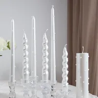 30CM Pearl Long Rod Wax Hotel Aromatherapy Candle Atmosphere Desktop Ornaments European Romantic Smokeless Pearl Candle main image 3