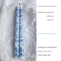 25cm Blue And White Porcelain Rod Wax Scented Candle Chinese Romantic Candlelight Dinner Wedding Holiday Household Smokeless Candle sku image 2
