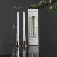 30CM Pearl Long Rod Wax Hotel Aromatherapy Candle Atmosphere Desktop Ornaments European Romantic Smokeless Pearl Candle sku image 1