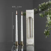 30CM Pearl Long Rod Wax Hotel Aromatherapy Candle Atmosphere Desktop Ornaments European Romantic Smokeless Pearl Candle sku image 12