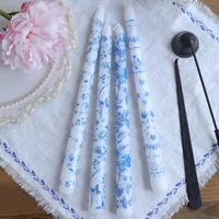 25cm Blue And White Porcelain Rod Wax Scented Candle Chinese Romantic Candlelight Dinner Wedding Holiday Household Smokeless Candle main image 3