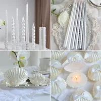 30CM Pearl Long Rod Wax Hotel Aromatherapy Candle Atmosphere Desktop Ornaments European Romantic Smokeless Pearl Candle main image 2