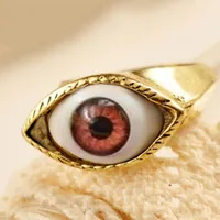 Personality Geometric Alloy Sphere Plating Glasses Women's Eye Rings main image 1
