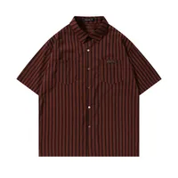 Jiayi Library Men's  Summer New American Retro Cleanfit Striped Shirt Antique Short-sleeved Shirt main image 2