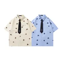 Jiayiku Men's  Summer New American Style Antique Fashion Brand Heart-shaped Printed Casual Shirt Short-sleeved For Men And Women main image 5