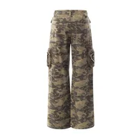 Spring  High Street Vibe Camouflage Fodgy Jeans Micro-washed Rough Edge Multi-pocket Casual Trousers main image 4