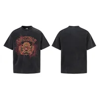 Jiayiku Men's  Summer New American Retro Fashion Brand Tee  Badge Washed Short-sleeved T-shirt For Men And Women main image 5