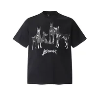 Jiayiku Men's  Summer American Street Hip Hop Fashion Brand Tee Diablo Doberman Printed T-Shirt Short Sleeve main image 1