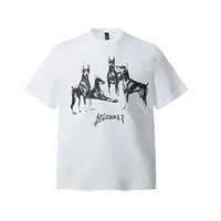 Jiayiku Men's  Summer American Street Hip Hop Fashion Brand Tee Diablo Doberman Printed T-Shirt Short Sleeve main image 2
