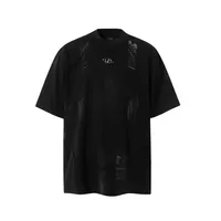 Jiayiku Men's  Summer New American Retro Fashion Brand Heavy Washing Personalized Graffiti Stitching T-Shirt Short Sleeve sku image 5