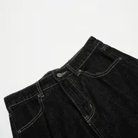 Jiayi Library Men's  New American Vintage Pleated Washed Jeans Men's And Women's Vibe Scimitar Wide Leg Pants main image 4