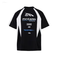 Jiayi Library Men's  Summer New American Jersey Sports Tee Locomotive Wind Coloring Stitching Short-sleeved T-shirt Men main image 1