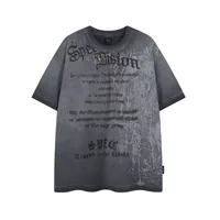 Jiayiku Men's Wear  Summer American Street Hip Hop Brand Tee Heavy Washed Fried Color Printed T-Shirt Short Sleeve main image 1