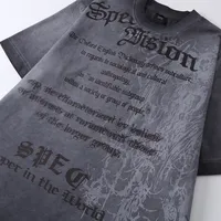 Jiayiku Men's Wear  Summer American Street Hip Hop Brand Tee Heavy Washed Fried Color Printed T-Shirt Short Sleeve main image 3