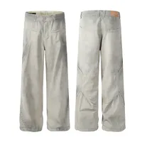 Jiayi Library Men's  New High Street American Waste Earth Wind Inkjet Dirty Dye Casual Pants Men's Straight Wide Leg Pants main image 5