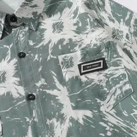 Jiayi Library Men's  New Style Retro Ethnic Style Creative Printed Short-sleeved Shirt Alien Style Antique Shirt main image 3