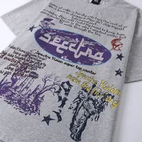 Jiayiku Men's  New Summer American-style Retro Niche Personalized Printed T-shirt Trendy Men's High Weight Short-sleeved T-shirt main image 3