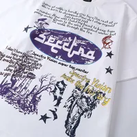 Jiayiku Men's  New Summer American-style Retro Niche Personalized Printed T-shirt Trendy Men's High Weight Short-sleeved T-shirt main image 4