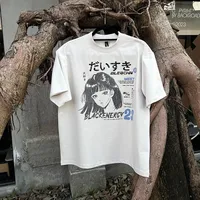 Jiayiku Fashion Brand  Summer American Retro Couple T-shirt Loose Cartoon Animation Print Short Sleeve Top main image 3