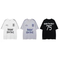 Jiayiku Men's  Summer New American Retro Trendy Brand Tee T-shirt Graffiti Print Short-sleeved T-shirt For Men main image 5