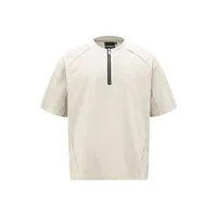 Jiayi Library Men's  New Summer American Retro Niche Personality Zipper Design T-shirt Short Sleeve High Sense sku image 1