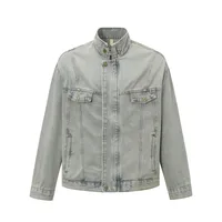 Jiayi Library Men's  Spring New American Retro Heavy Washing Water Fixation Denim Jacket Collar Jacket Men's main image 2