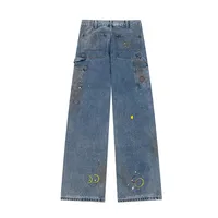 Jiayiku Tide Brand  New Waste Soil Style American Dirty Washed Jeans Straight Tube Personality Long Cleanfit main image 2