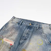 Jiayiku Tide Brand  New Waste Soil Style American Dirty Washed Jeans Straight Tube Personality Long Cleanfit main image 3