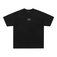 Jiayiku Men's  Summer New American Retro Fashion Brand Rivet Design Heavy Cotton Short-sleeved T-shirt main image 2