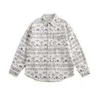 Jiayi Library Men's  Spring New Vintage Ethnic Style Nordic Herringbone Jacquard Shirt Exodical Shirt main image 1