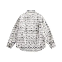 Jiayi Library Men's  Spring New Vintage Ethnic Style Nordic Herringbone Jacquard Shirt Exodical Shirt main image 4