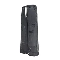 Jiayi Library Men's  New Arrival Waste Earth Style American Style Retro Hole-Rapped Washed Pants Hangling Sense Straight Casual Pants main image 2