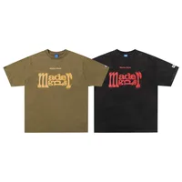 Jiayiku Men's  Summer New American Street Retro Fashion Brand Cultural Shirt Heavy Washed Short-sleeved T-shirt main image 5