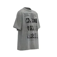 Jiayiku Men's  Summer American Street Hip Hop Fashion Brand Tee Culture Shirt Creative Character Printed T-shirt Men main image 4
