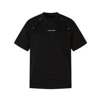 Jiayiku Men's  Summer New American Street Fashion Brand Rivet Design Solid Color All-match Short-sleeved T-shirt For Men main image 2